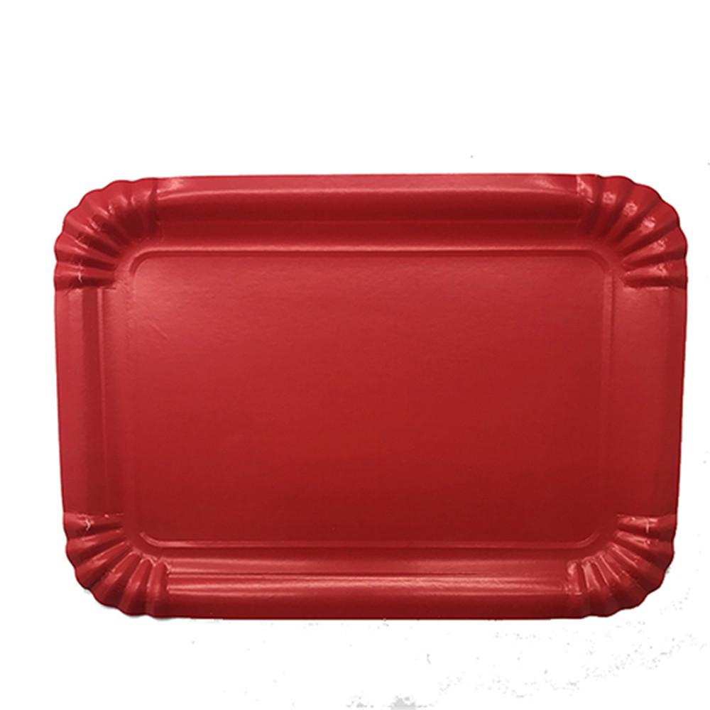 1200g Rectangular Colored Dessert Plates for Parties and Festivals - Disposable Paper Plates