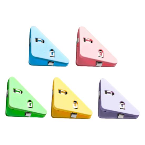 

5Pcs Triangular Corner Paper Clips Test Paper Organizer Office File Classification Folder with Metal Spring Clamp Prevents Page Curling Office C