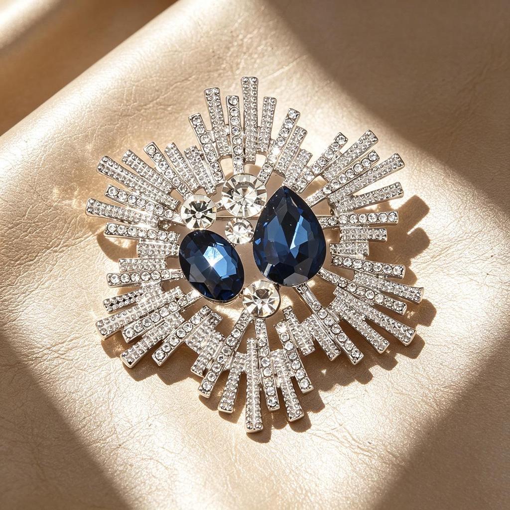 Elegant Chinese Light Luxury Brooch - Versatile High-End Alloy Chest Pin