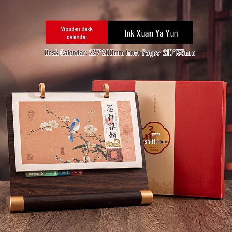 

2026 Год Лошади Винтажный Деревянный Настольный Календарь - Индивидуальный Бизнес-Подарок и Настольное Украшение Календарь для Заметок