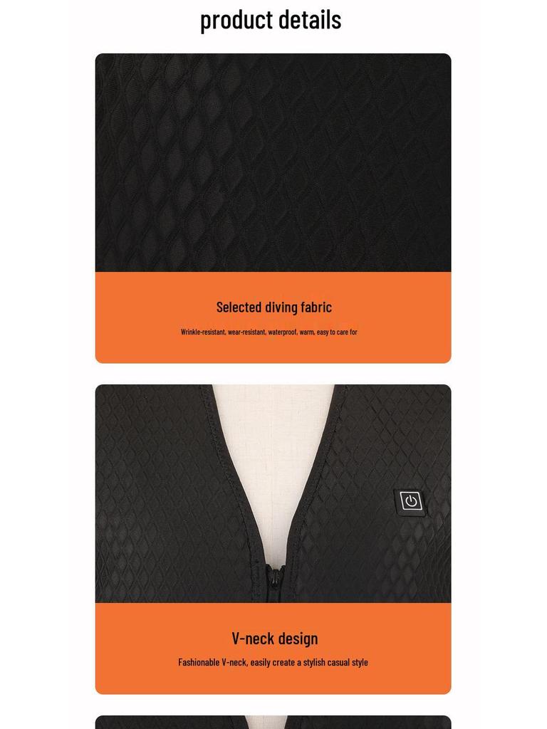 Winter USB Electric Heated Vest with Smart Carbon Fiber Technology