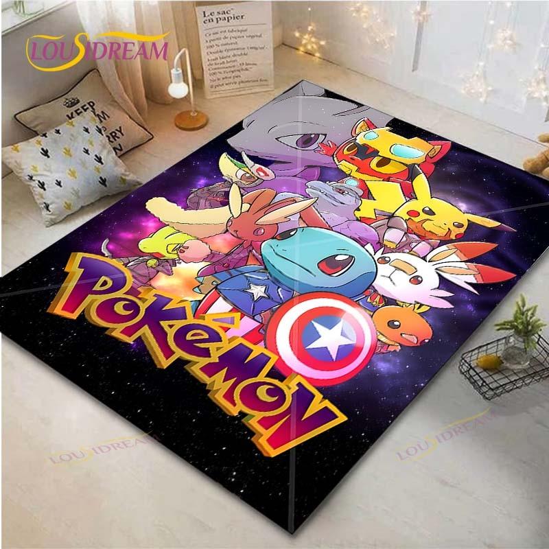 Pokémon Pikachu Teppich Wohnzimmer Schlafzimmer Bettvorleger Arbeitszimmer Computerstuhl Heimtextilien Fußmatte Teppich