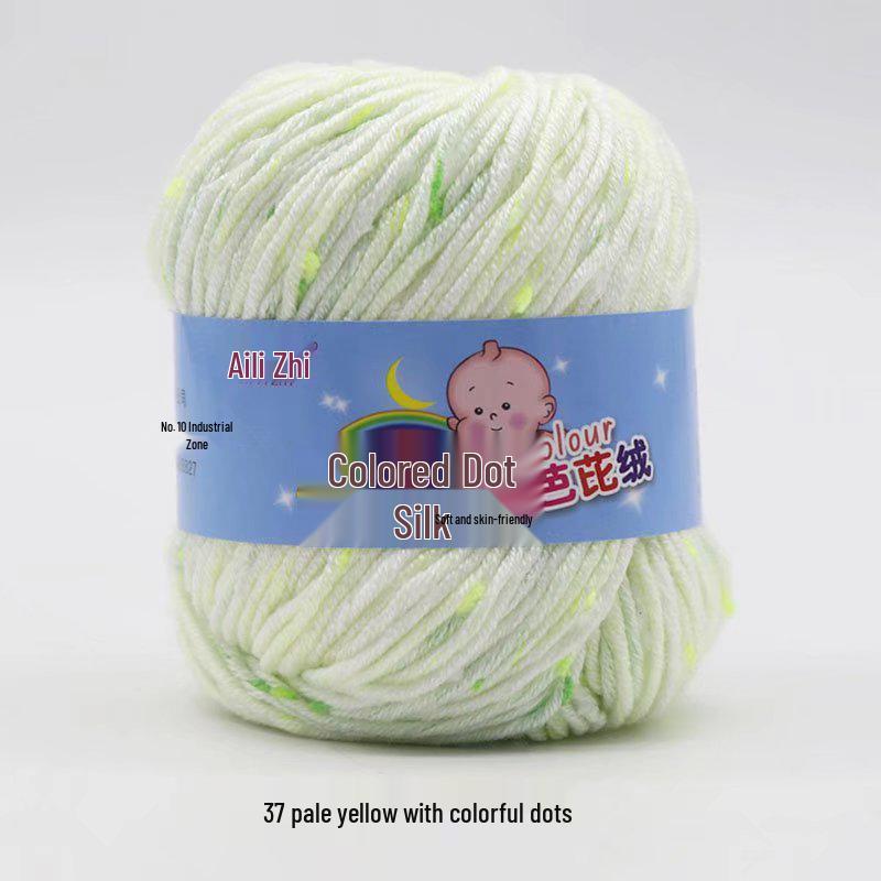 Pallina di Filato a Pois Colorati per Lavorazione a Maglia a Mano di Maglioni e Cardigan da Uomo e da Donna