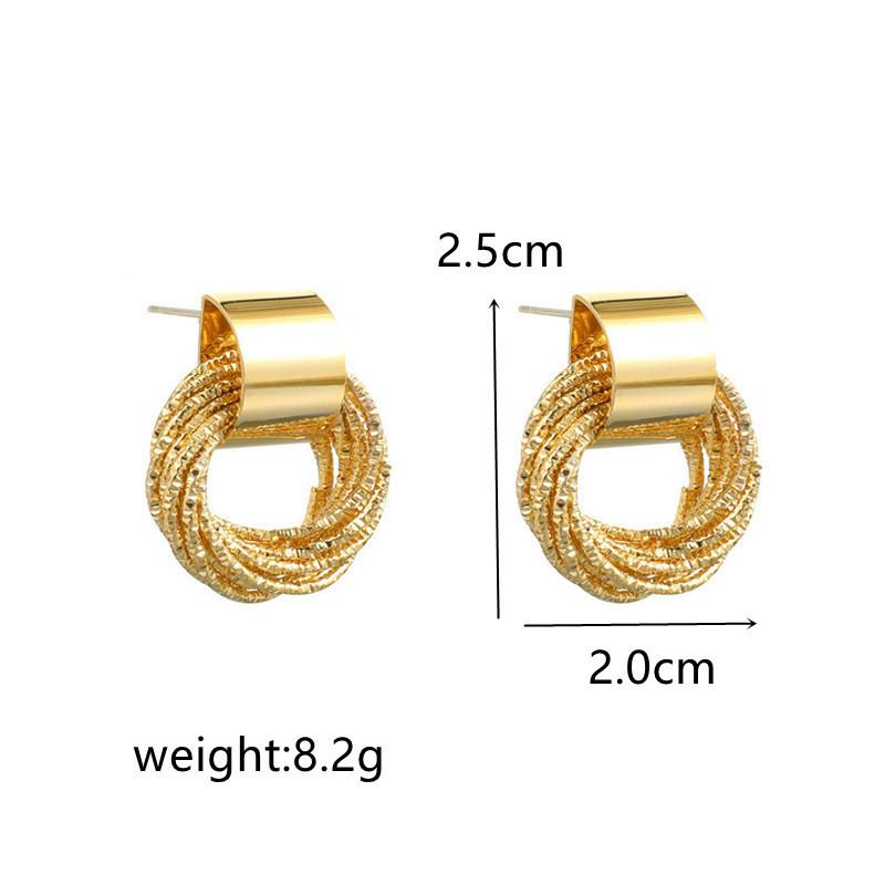 Stylish Modern Multi-layer Circle Stud Earrings In Gold And Silver For Women