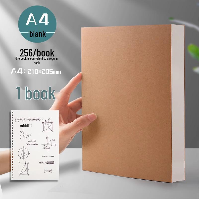 Cowhide Journal B5: White Pages for DIY, Hand-Painted Designs, 6-Opening Horizontal Line, Mind Map, Grid Book.