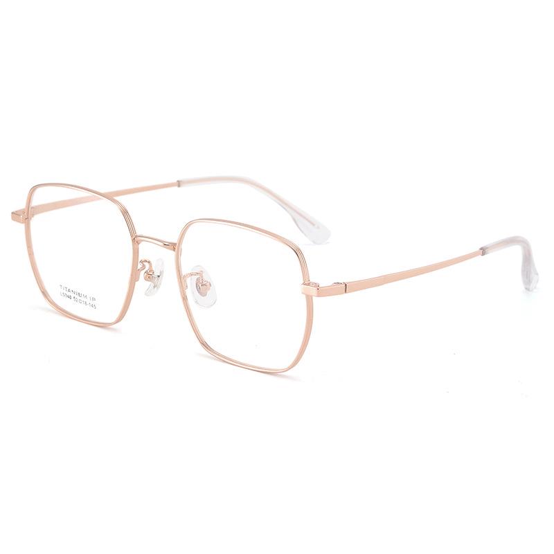 

Оправы для очков из чистого титана с защитой от синего света для мужчин и женщин - Легкий многоугольный дизайн розового золота