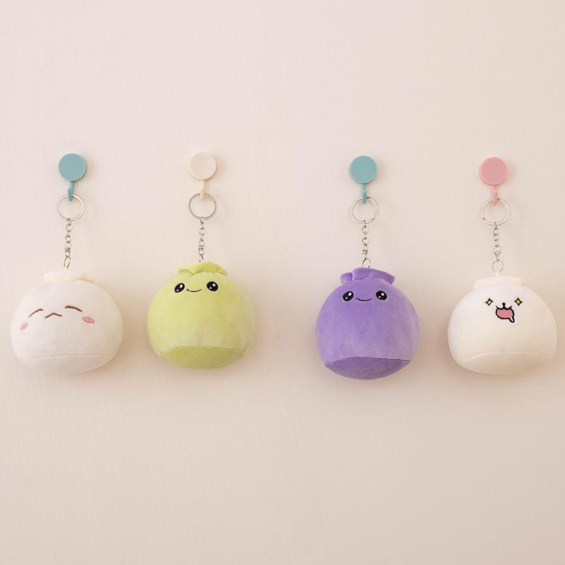 11cm Mini Rice Bao Steamed Stuffed Bun Plush Dumplings Keychain Cute Bag Pendant Decoration