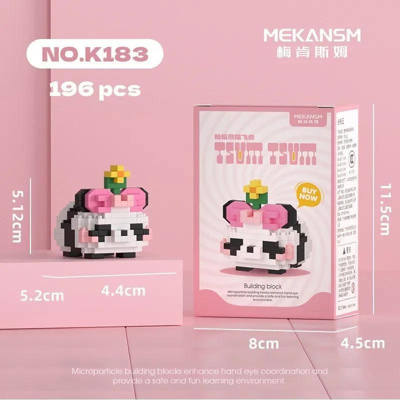 New cartoon building blocks cute pandas flowers, menglan dolls puzzle building blocks Table ornaments boys girls birthday gifts