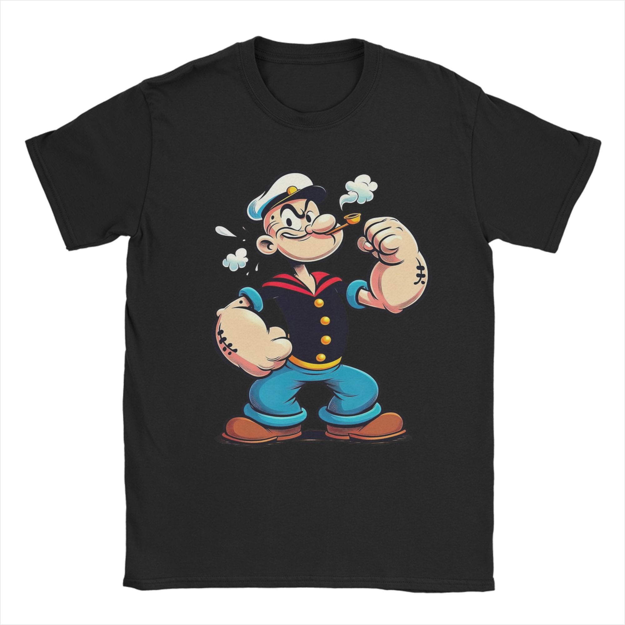

Miniso Casual Popeyed The Sailorman Retro Cartoon TShirt Unisex Crewneck Cotton T Shirt Short Sleeve Tee Shirt Summer Clothing M
