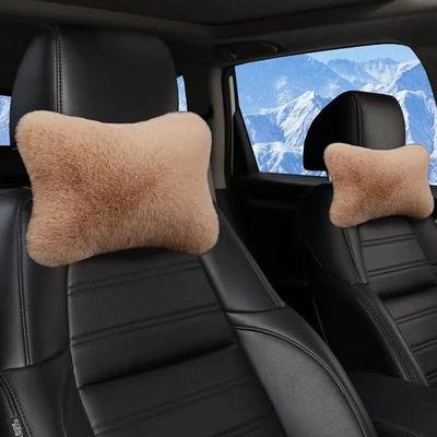 Practical Plush Car Headrest Warmth and Comfort Universal Plush Cushion Support Accessories for Car Seat