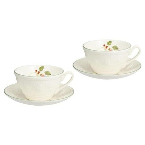 Wedgwood Official Wedding Wrapping Festivity Raspberry Pair Tea Cup Saucer 250ml Tableware Gift Celebration Present Couple Imported Product