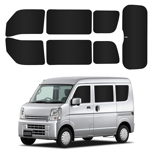 

BLUESEATEC Sunshade Curtains for Suzuki Every DA17V Series (H27.2-Present) - Easy Installation and Removal, Vehicle-Specific Design, Suitable for Car
