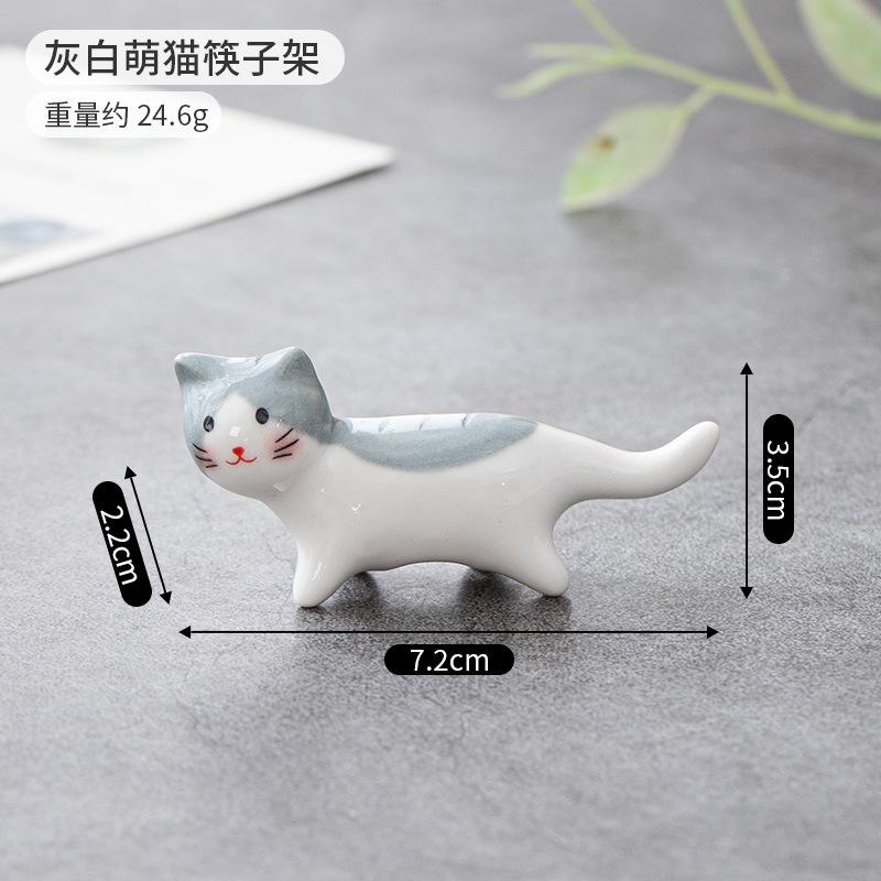1-3pcs Cute Cat Pillow Chopsticks Holder Japanese Ceramic Chopstick Ceramic Home Decoration Spoon Holder Tableware Food Sushi