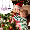 18Pcs Star Decor Christmas Plastic Hanging Ornament for Tree Home Office Hotel School Store Holiday Party Indoor Outdoor