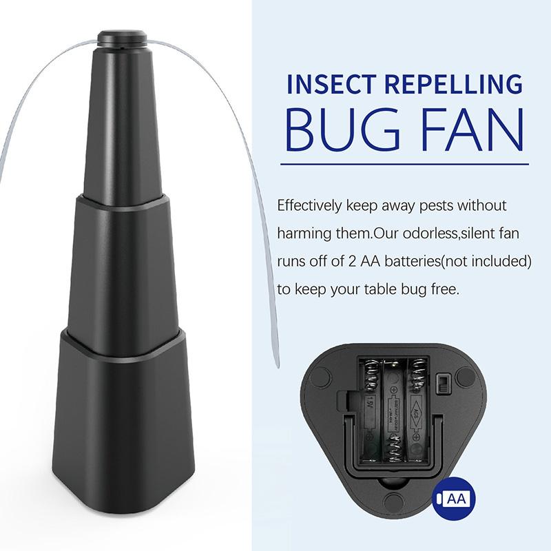 Fly Fans for Tables Mosquito Table Pest Bug Killer Amazes Flies Fans Flies Deterrent for Home Picnic BBQ Battery Powered Fly Fan