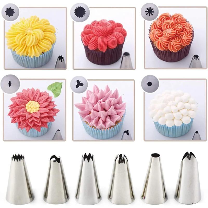 8/14/26/50 Stück Set Creme Düsen Spitzen Werkzeuge Zubehör Für Kuchen Dekorieren Spritzbeutel Küche Bäckerei Konditorei Zubehör