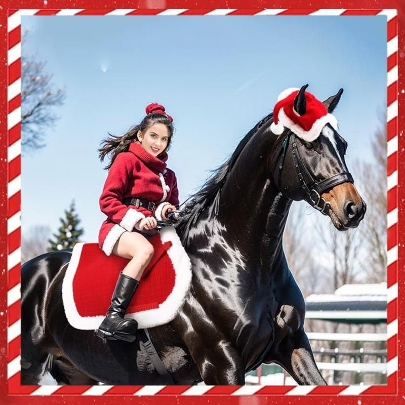 Equestrian Cap Christmas Accessory Polyester Horse Hat Breathable Weather Resistant Design Suitable For Horsemanship