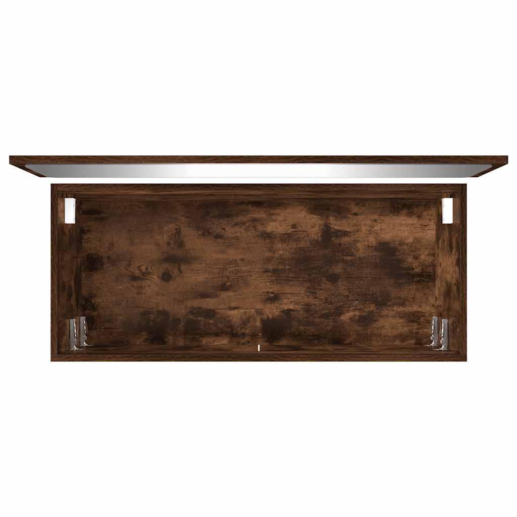 2 Piece Bathroom Furniture Set Smoked Oak Wood Based Material