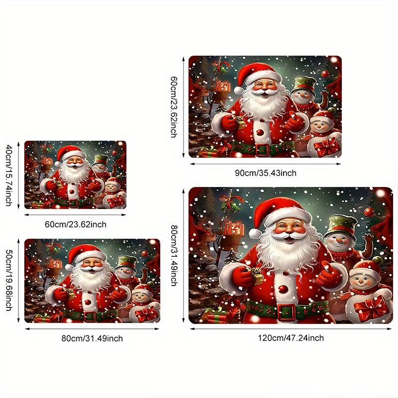 VIKAMA Christmas Carpet Large Area Rugs Red Festive Decor Outdoor Rug Doormat Carpet For Living Room Bedroom Home Decor