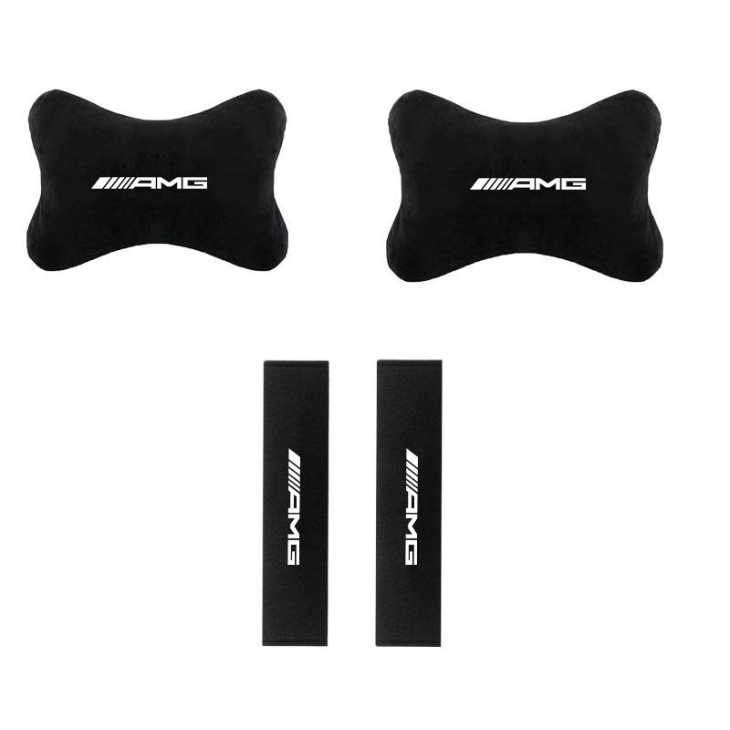 Car Seat Headrest Rest Neck Pillow Cushion Seat Belt Shoulder Pad for Mercedes Benz AMG W211 W204 W210 W203 CLA GLA GLS GLE Auto
