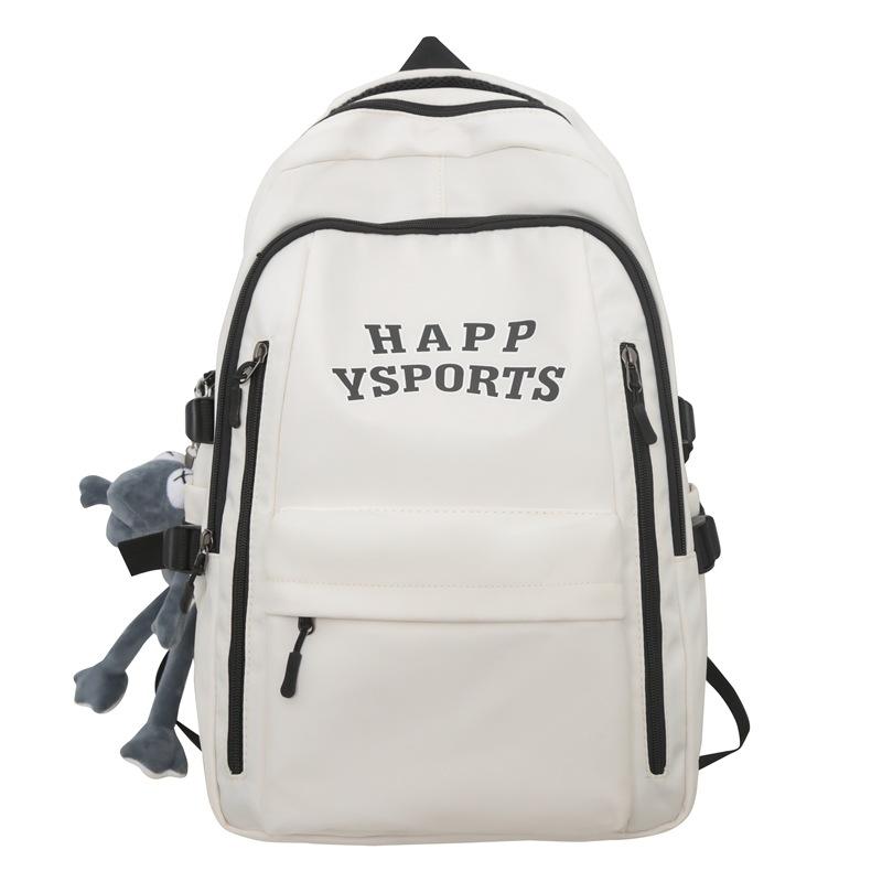 Schoolbag Female Korean Version Versatile High School Junior High School Student Backpack Japanese Alphabet Printing Couple Large Capacity Backpack