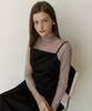 Adowl Thin Line Raw Rise Button Long Dress - Black