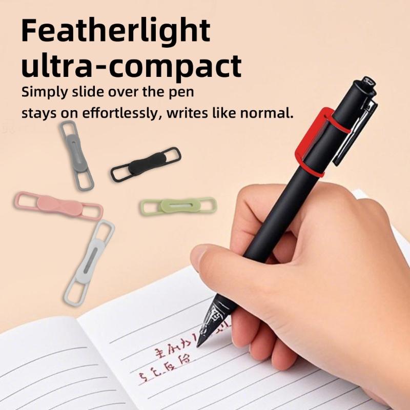 Silicone Magnetic Pen Holder Clip Reusable Soft Protective Cover Quick Installation For Various Pen Pencils Office School Supplies