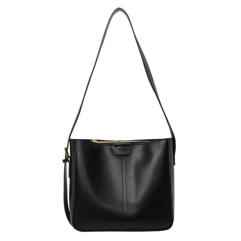 Women's New Solid Color Bag Large-capacity Commuter Messenger Bag Versatile Shoulder Bag