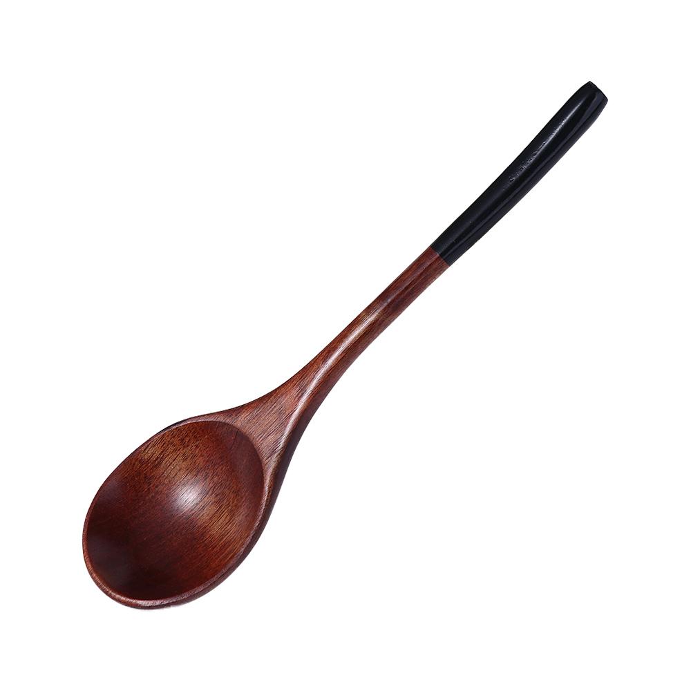 

Japanese Style Hand Made Ice Cream Coffee Dessert Teaspoon Soup Spoon Utensils Tableware Wooden Spoon