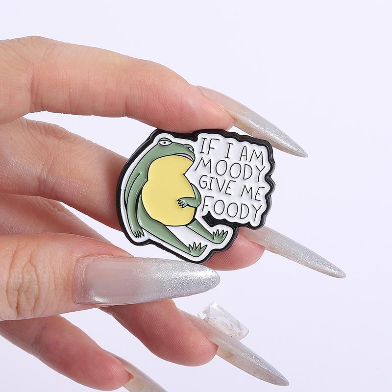 Slack Off Frog Enamel Pins Custom LET KARMA HANDLE IT Brooches Lapel Badges Clothes Animal Jewelry Gift for Friends