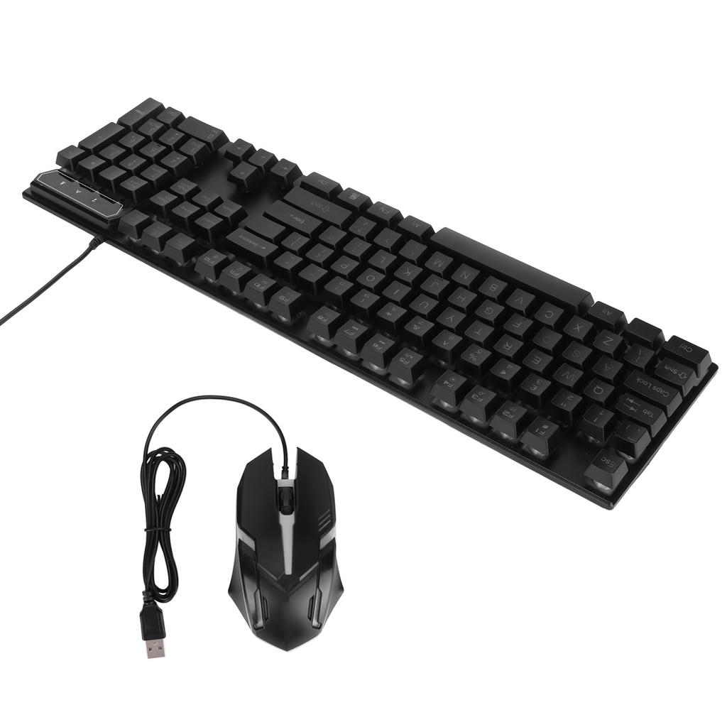Gaming Keyboard and Mouse Combo 104 Keys Wired USB LED Backlit Ergonomic Quick Response Gaming Mouse and KeyboardD280