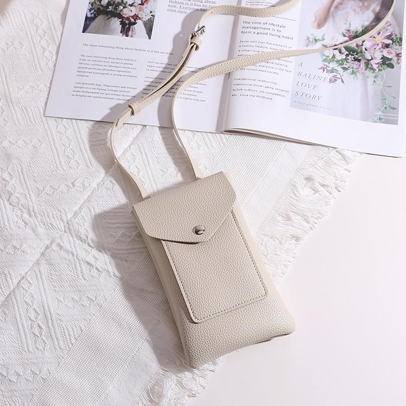 Women Bags Lychee Pattern Soft Leather Wallets Cell Phe Purse Flap Crossbody Shoulder Strap Handbag for Female Daily Bags Sac