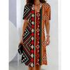 3D Colorful Retro Print Mini Dress Summer V-Neck Short Sleeve A-Line Dress Vintage Floral Print Gown for Women