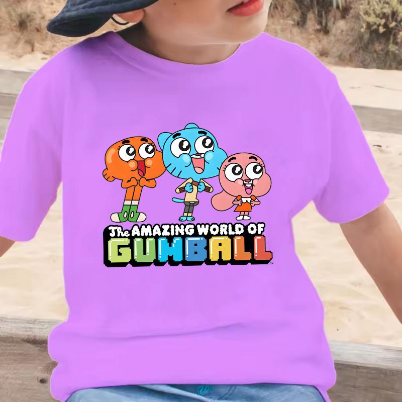 The Amazing World of Gumball Printed T-Shirt Kids Boys Girls Tops Casual Short Sleeve Crew Neck Comfortable T Shirt for Children