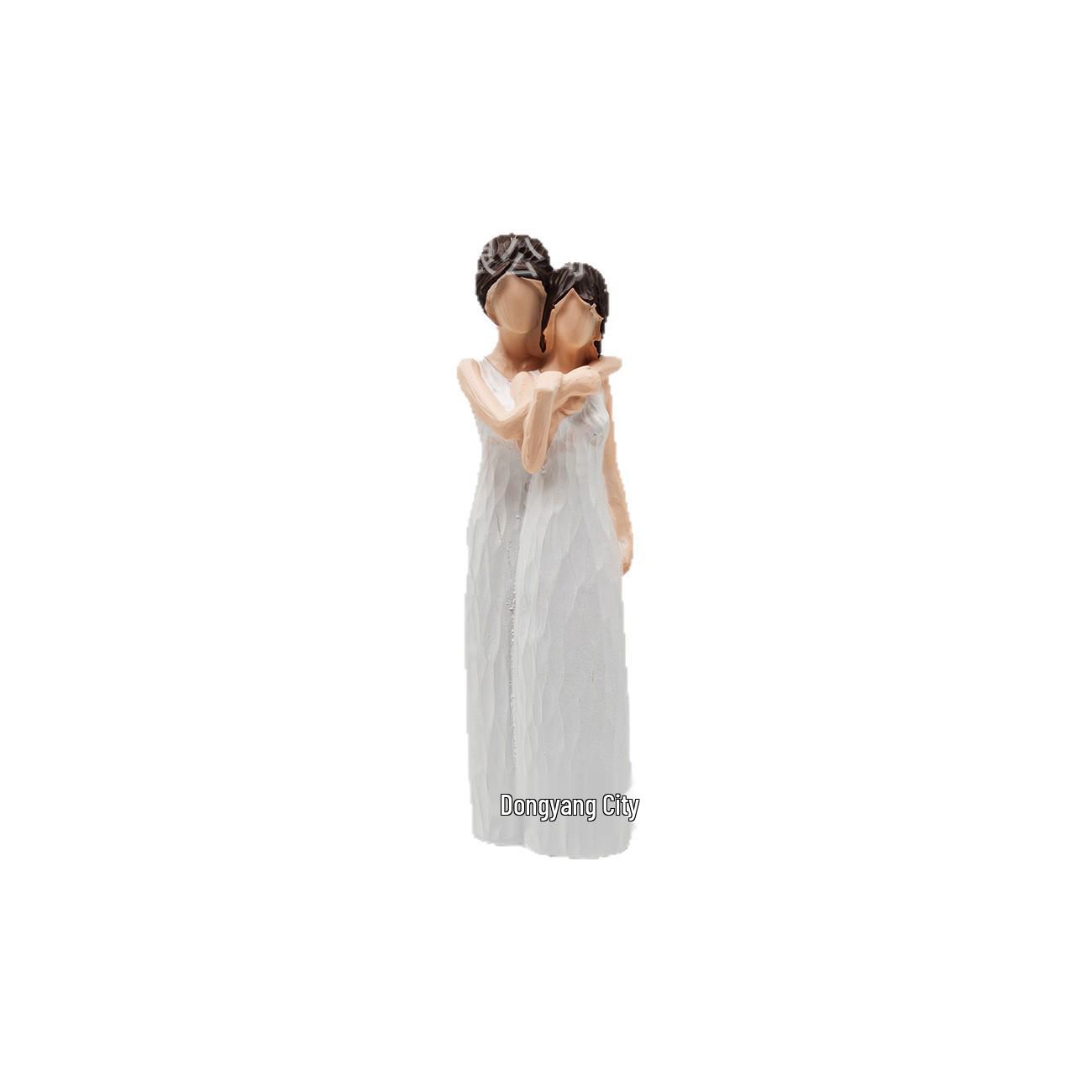 Mother & Daughter Embrace Statue: Heartfelt Gift & Home Decor Tall - Mother Daughter Heart Gesture