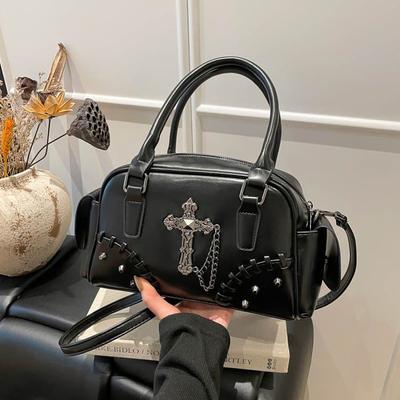 Borsa Boston borchiata borsa a tracolla da donna