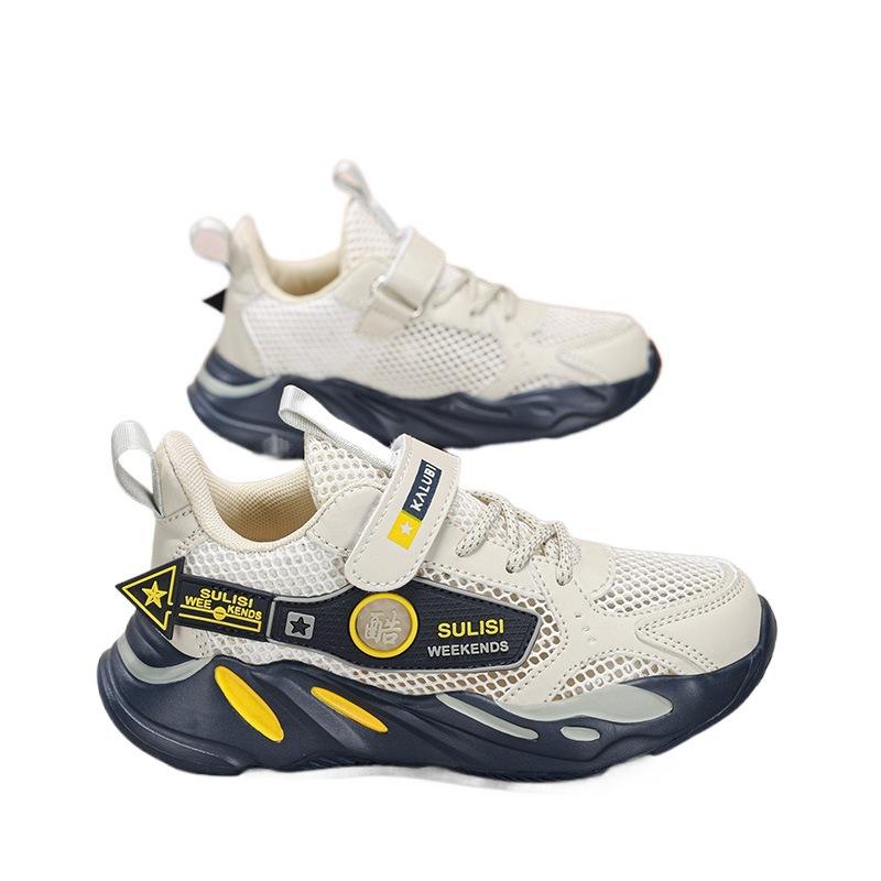 Single net shoes boys sports shoes boys single net shoes breathable mesh running shoes 2025 new summer children's shoes