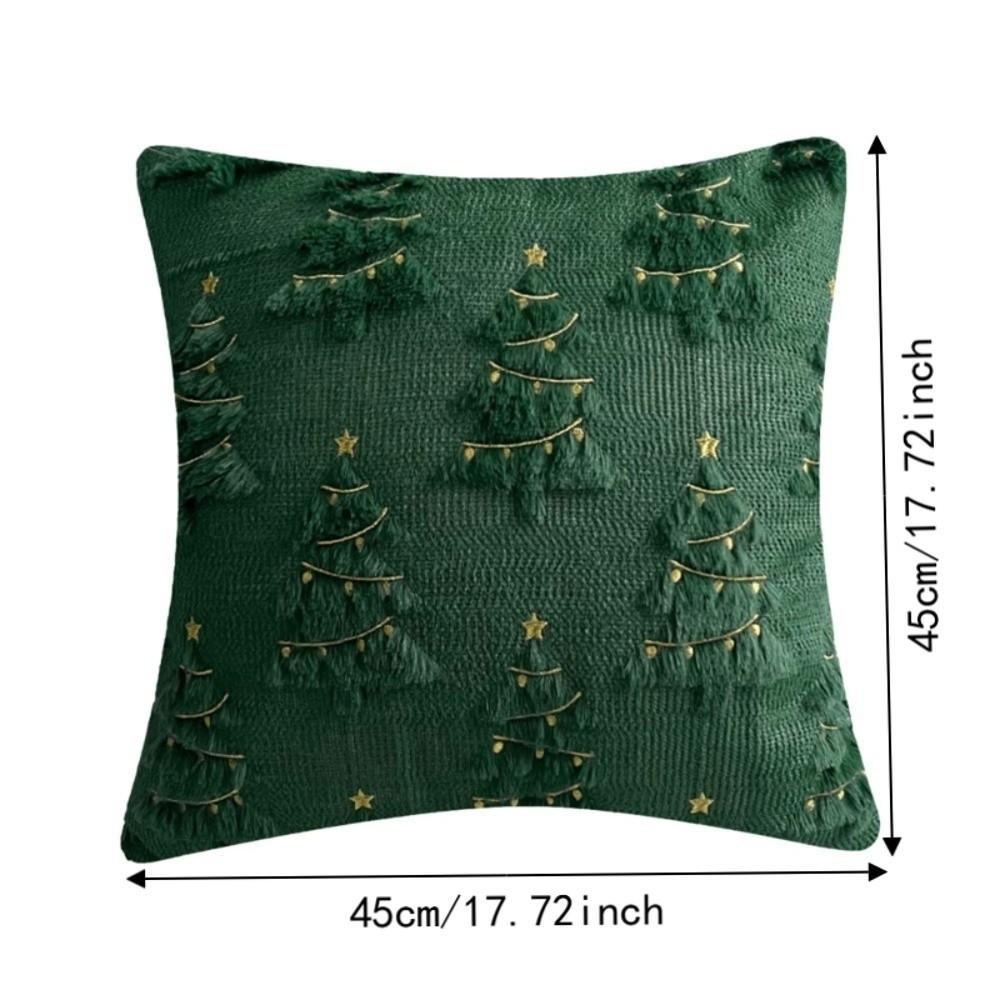 Soft Throw Pillow Cover Xmas Tree Decorative Cushion Cover Plush Cushion Cover Home Decor