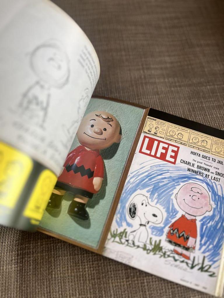 [USED] SNOOPY foreign books, wind-up doll, case