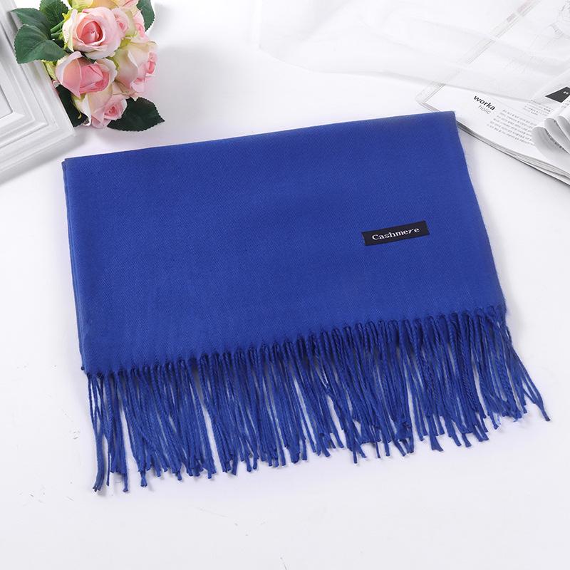 High-End Unisex Winter Red Scarf: Solid Color Imitation Cashmere Shawl & Neck Warmer