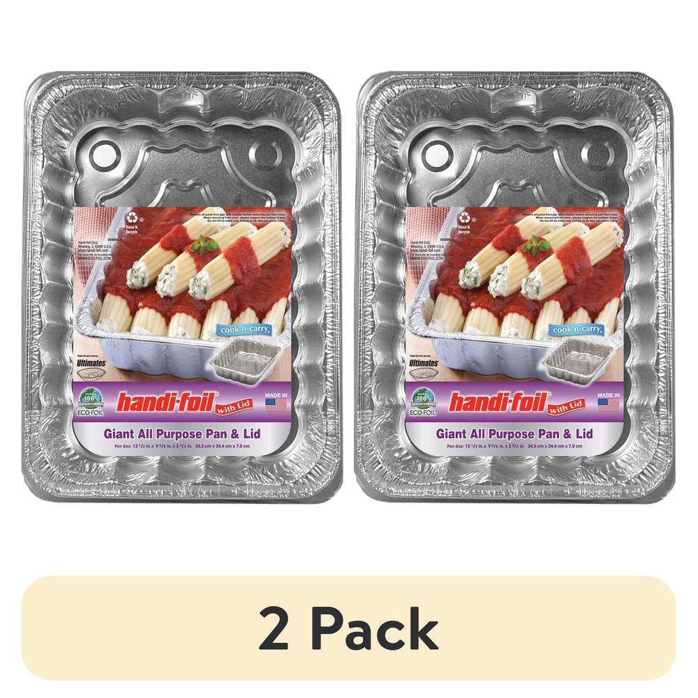

Disposable Aluminum Foil Giant All Purpose Pan with Lid 2 Pack Eco-Friendly Food Storage Casserole Lasagna Party Serving United States