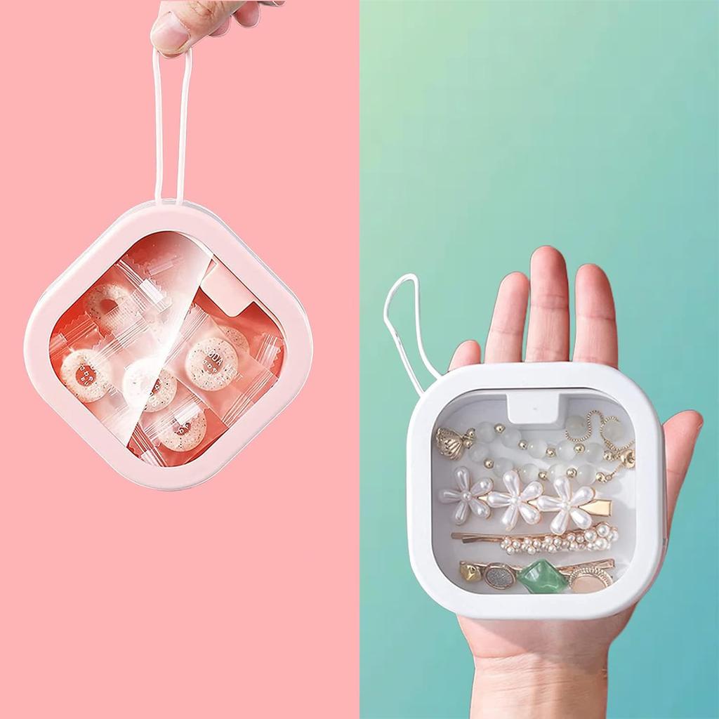 1 Pcs Hair Tie Organizer, Portable Hair Accessory Storage Containers Small Stackable Hair Ties Qtip Travel Holder Cotton Swab Dispenser