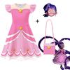 Vestido Rosa Bobi Time Lily Cosplay para Meninas com Bolsa Máscara