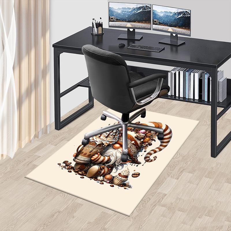1PC Gnome Coffee Extra Large Non Slip Floor carpet, Office, family, bedroom Large Area Rug Indoor Rugs, Vibrant Colors