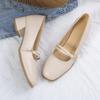 Mary Jane Schuhe Damen 2025 Herbst Neu Koreanischer Stil Abendbrise Ein-Riemen Blockabsatz High Heels Flacher Ausschnitt Einzelne Schuhe