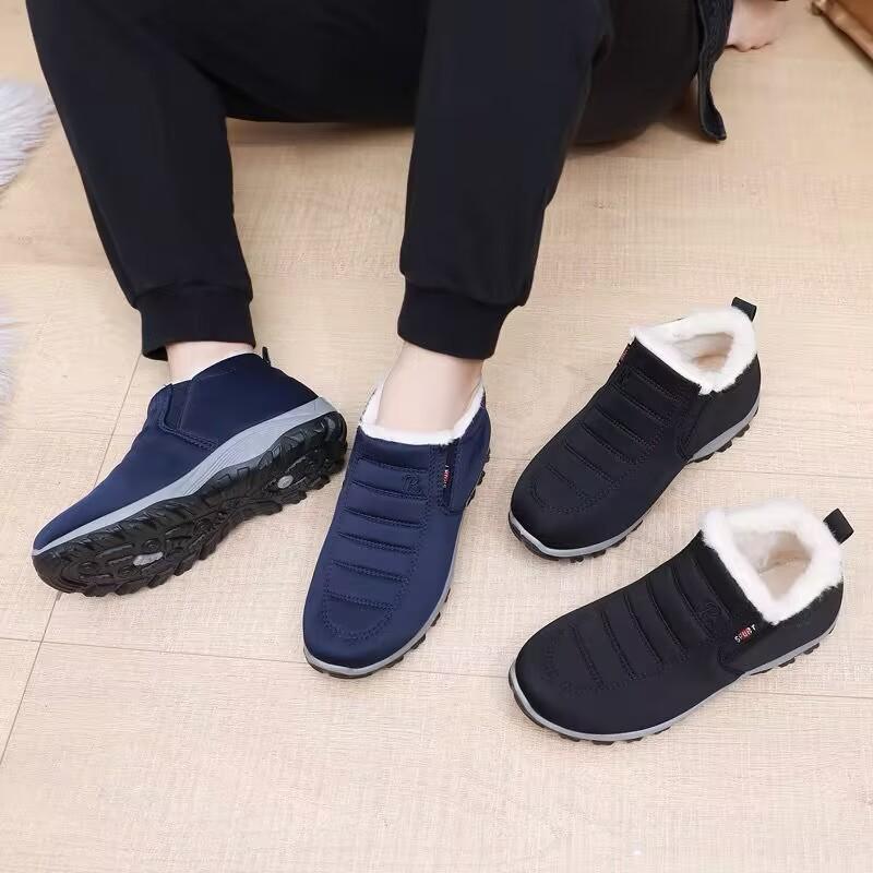 Winter new cotton shoes men's and women's same wool snow boots piled thickened dad shoes soft sole warm mom shoes