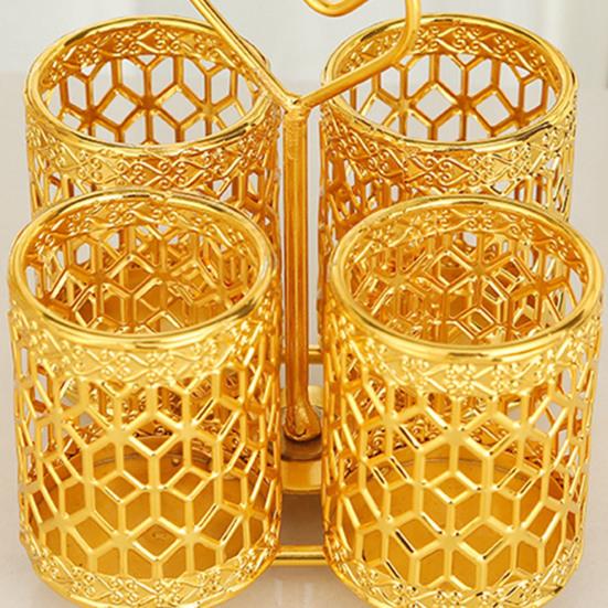 Chopsticks Holder Exquisite Space-saving Wrought Iron Hollow Design Utensil Caddy for Kitchen