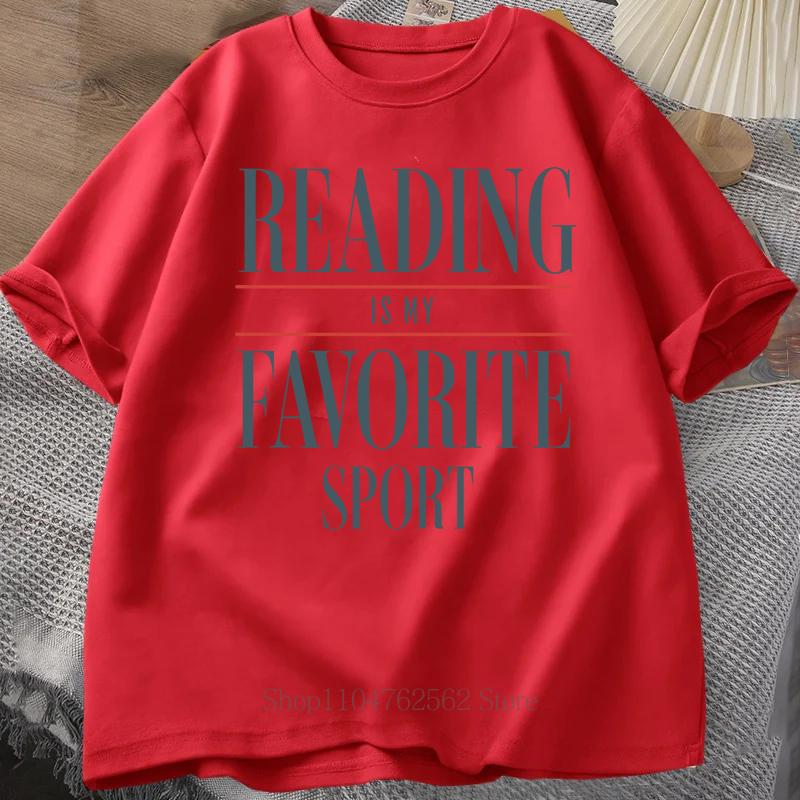 

Reading Is My Favorite Sport Print Tshirts Unisex Women Summe Casual Fashion Vintage Oversize ONeck Short Sleeve Tops Tshirts S