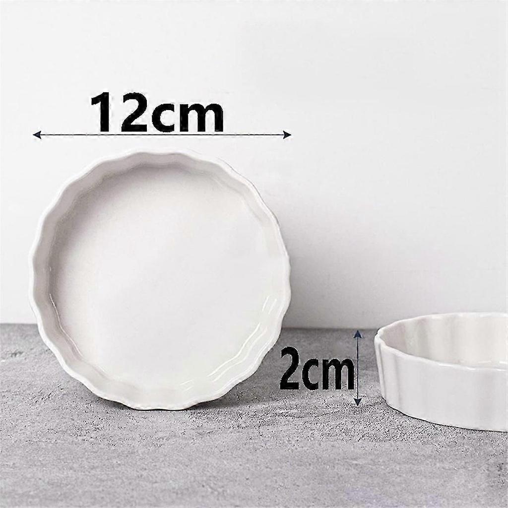 5 Oz Creme Brulee Ramekins, Round Fluted Quiche Dishes Tart Pan, Oven Safe Ramekins suitable for Baking, Souffle, Ramekins 6 Pack