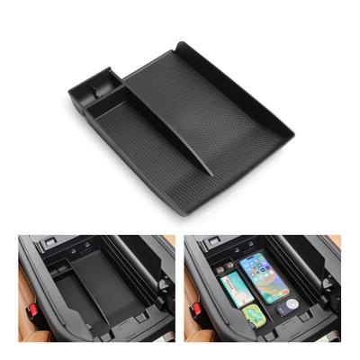 For Mazda CX-90/CX-70 2024 2025 CX90 CX70 Armrest Storage Box Car Tray Organizers Accessories TPE Tidying Black